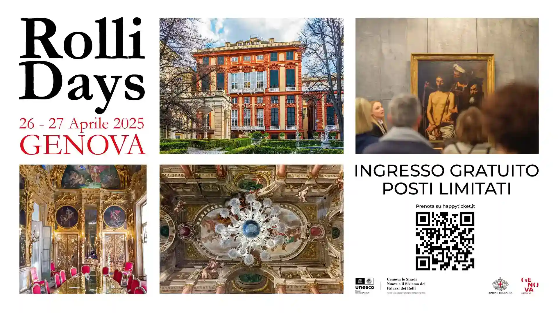 Grafica promozionale digitale per i Rolli Days di Genova - Layout ottimizzato per il Web in Full HD